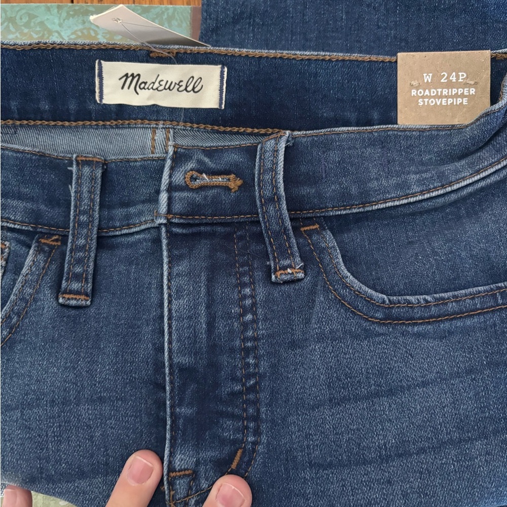 Madewell Dark Blue Roadtripper Stovepipe Jeans - Picture 2 of 4